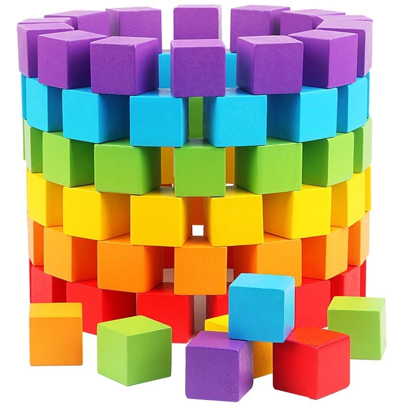Board Game Word - 30 Buah 2X2CM Kayu Kubus Warna-warni