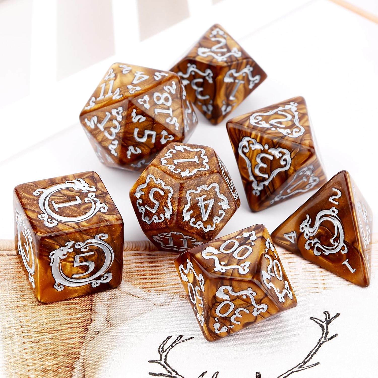 Board Game Dungeons And Dragons - 7 Buah Set Dadu DND Pola
