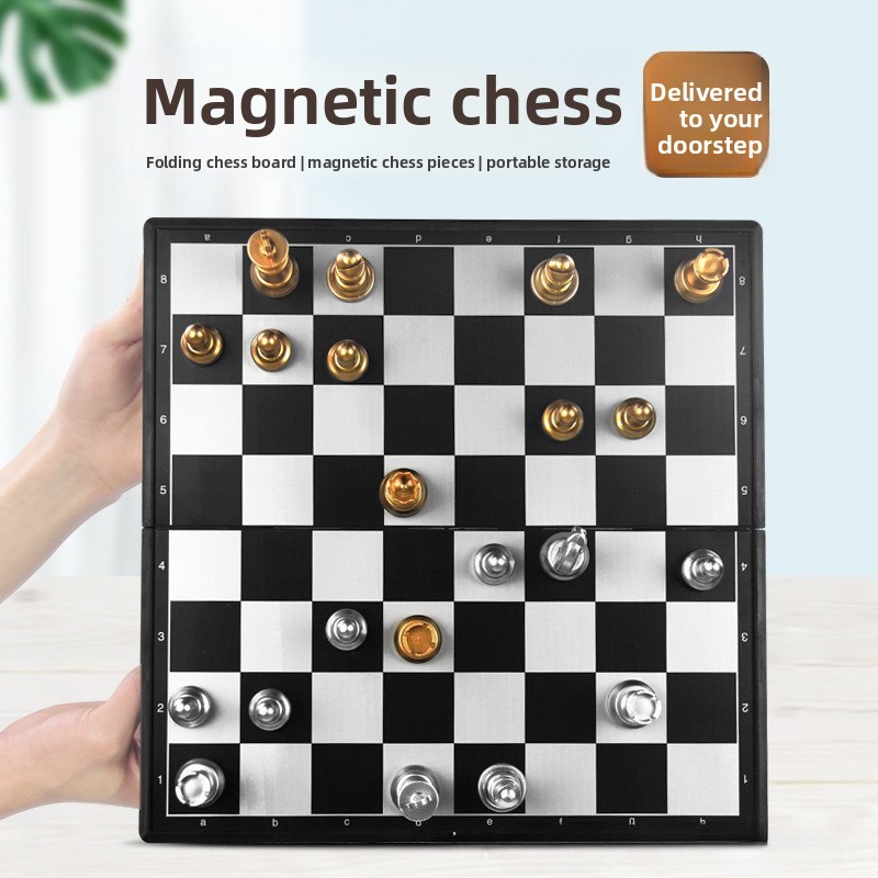 Board Game Quacks - Set Catur Magnetik Emas Perak, Papan