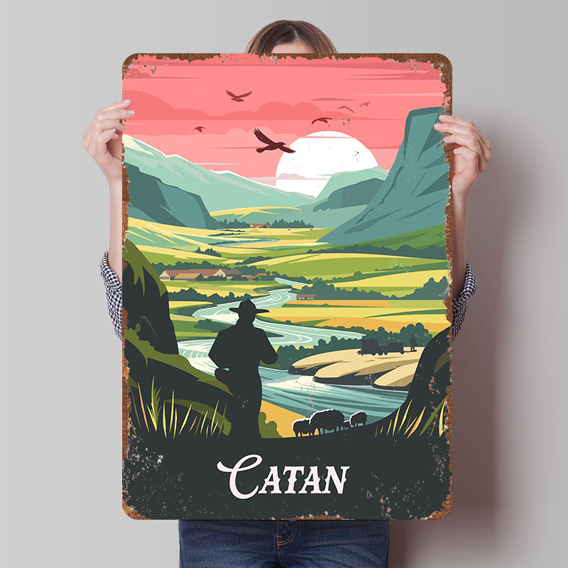 Board Game Catan - Poster Tinplate Terinspirasi dari Permainan Papan