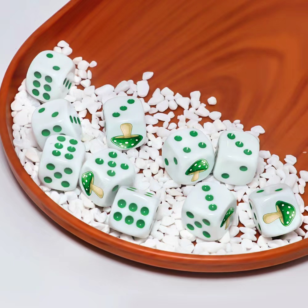 6 Buah Set Dadu D6 Jamur Hijau - Board Game Night ulasan dan harga