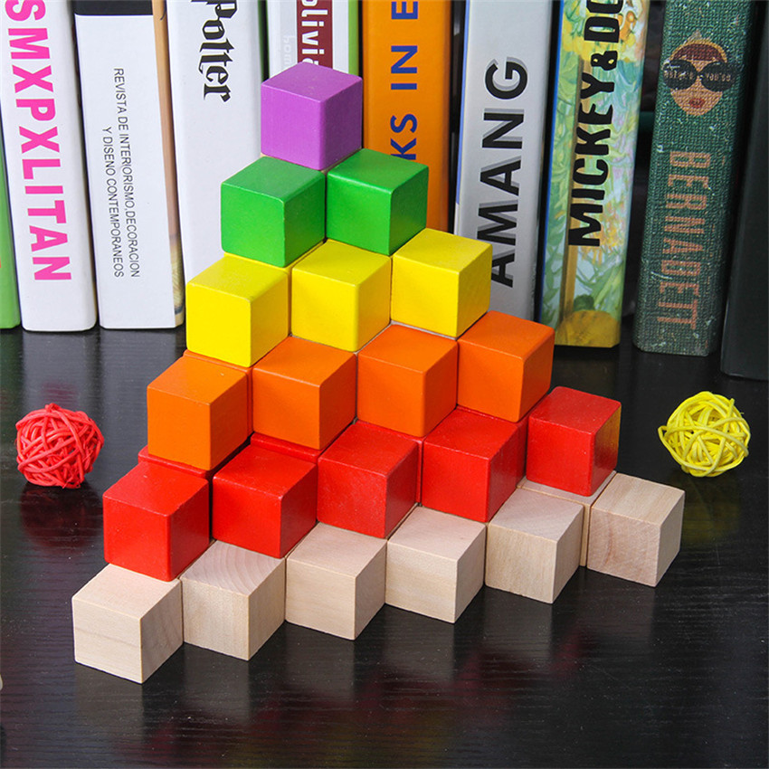 30 Buah 2X2CM Kayu Kubus Warna - Board Game Word ulasan dan harga
