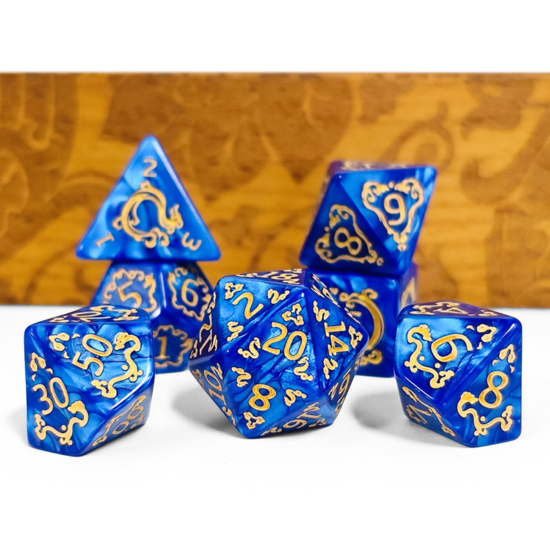 7 Buah Set Dadu DND Pola Naga  - Board Game Dungeons And Dragons ulasan dan harga