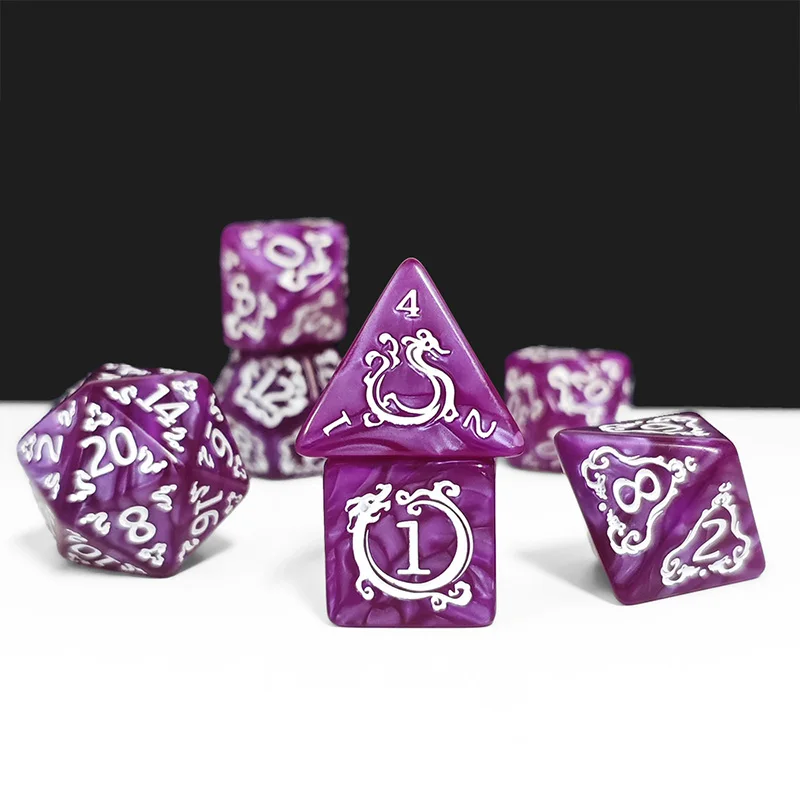 7 Buah Set Dadu DND Pola Naga  - Board Game Dungeons And Dragons ulasan dan harga