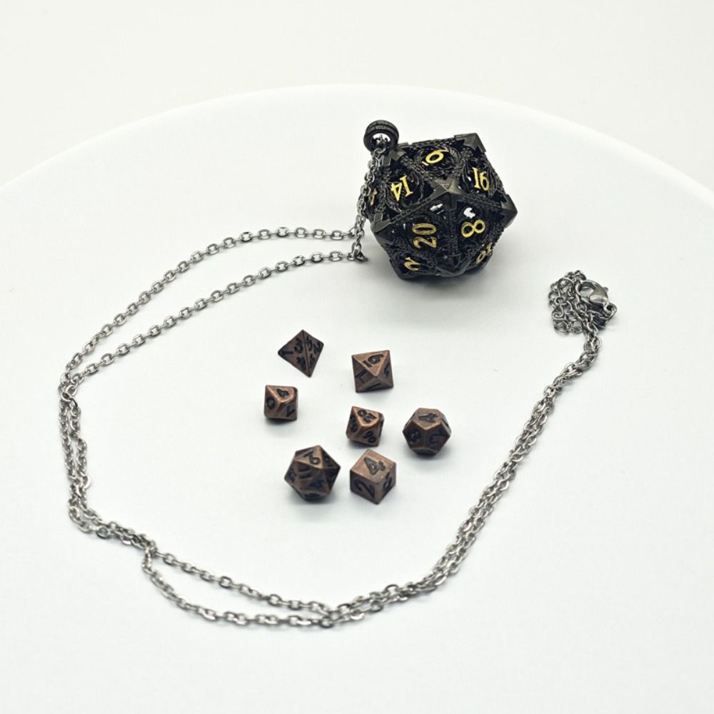 1 Set Kalung Dadu Logam Berong - Board Game Io ulasan dan harga