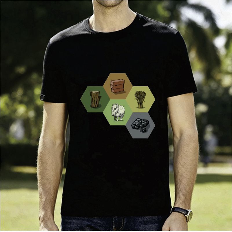Kaos Bertema Kayu/Bata/Mineral - Board Game Catan ulasan dan harga
