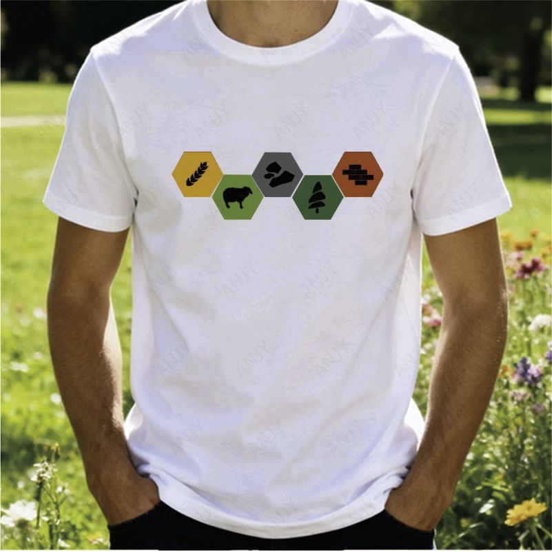 Kaos Bertema Kayu/Bata/Mineral - Board Game Catan ulasan dan harga