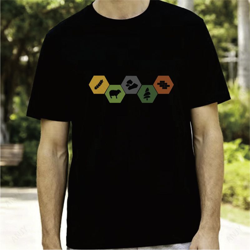Kaos Bertema Kayu/Bata/Mineral - Board Game Catan ulasan dan harga
