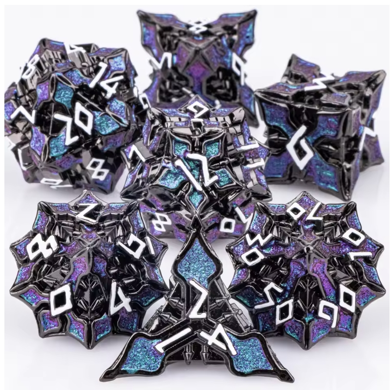 7pcs Set Dadu Logam DND MTR Da - Board Game Dungeons And Dragons ulasan dan harga