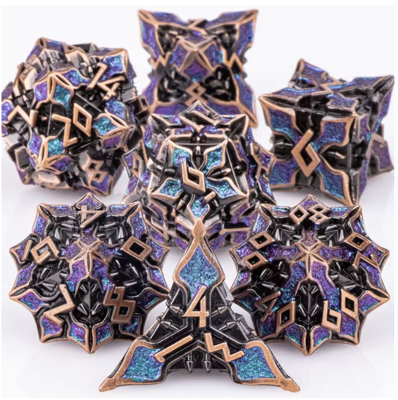 7pcs Set Dadu Logam DND MTR Da - Board Game Dungeons And Dragons ulasan dan harga