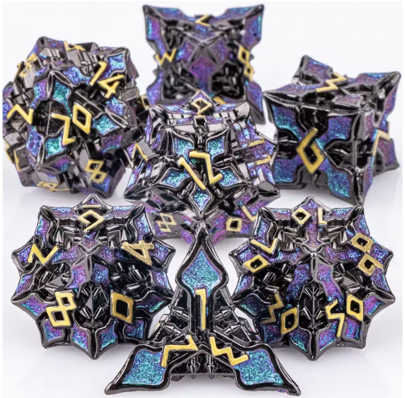 7pcs Set Dadu Logam DND MTR Da - Board Game Dungeons And Dragons ulasan dan harga