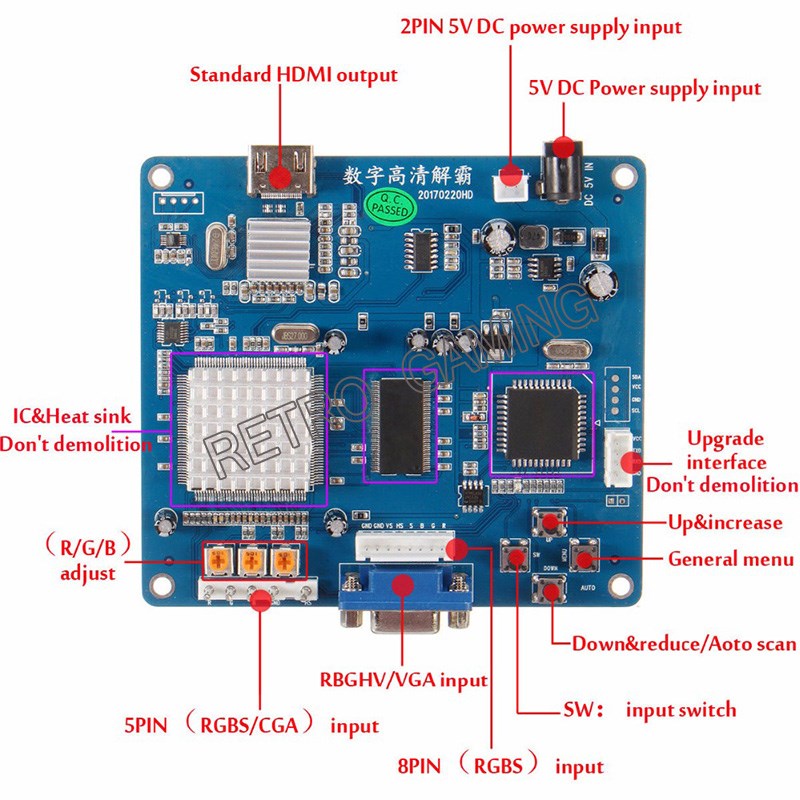 Konverter CGA KE HDMI RGBS / C - Board Game Path ulasan dan harga